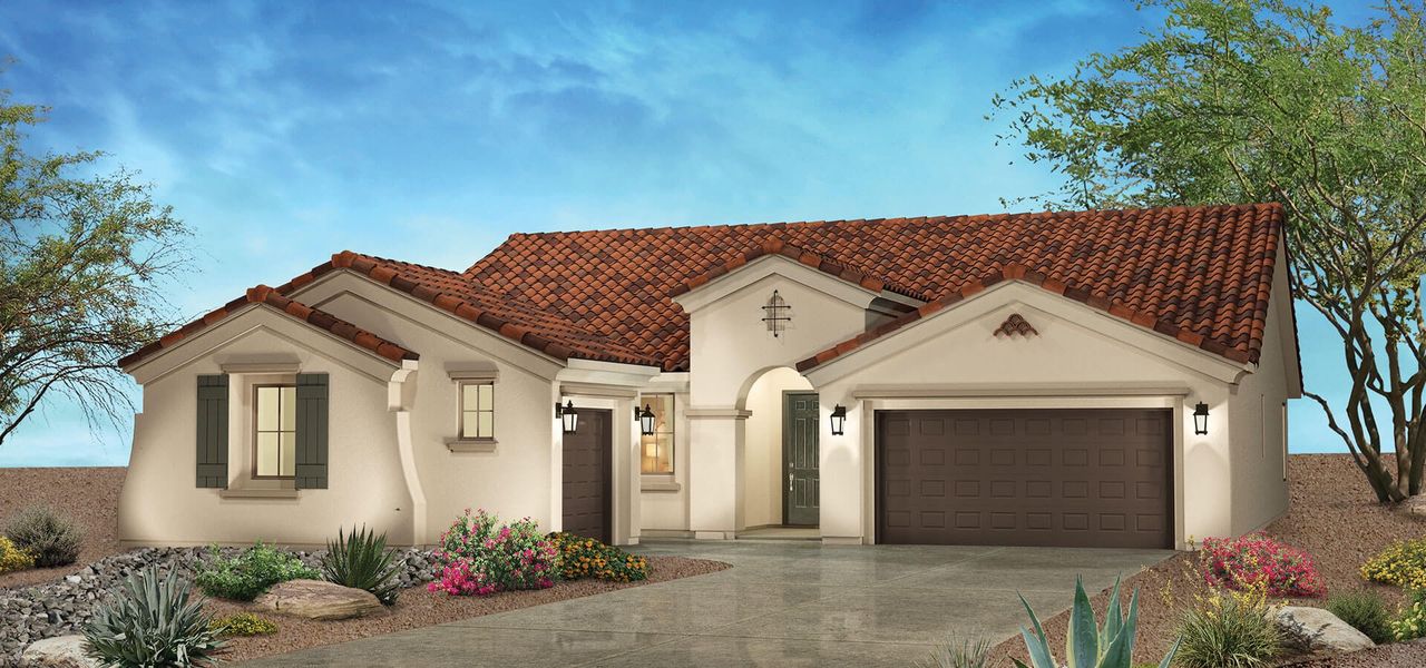 Representative exterior photo of a completed home built from the Miramonte by Robson Resort Communities in Robson Ranch Arizona, Eloy, AZ (Image 2).