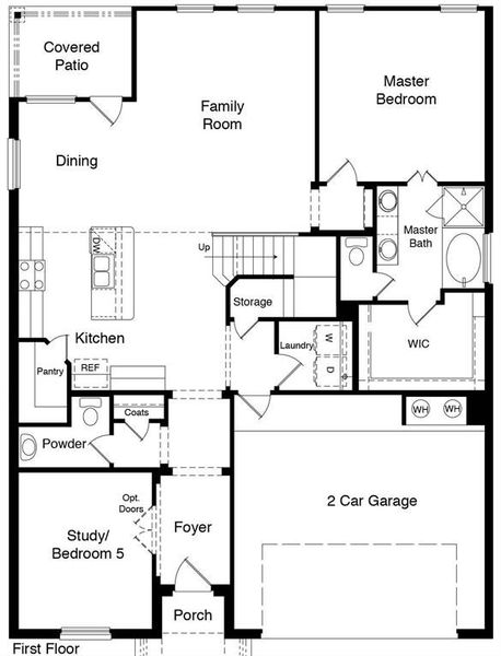 D.R. Horton's Red Rock floor plan-All Home and community information, including pricing, included features, terms, availability and amenities, are subject to change at any time without notice or obligation. All Drawings, pictures, photographs, video, square footages, floor plans, elevations, features, colors and sizes are approximate for illustration purposes only and will vary from the homes as built.