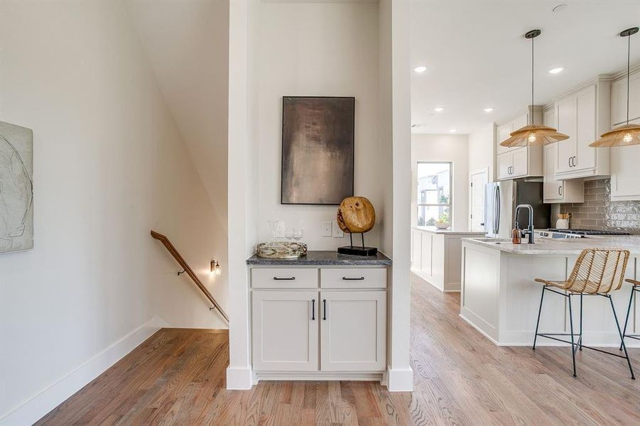 Real hardwood flooring throughout — warm, durable, and elegant Real hardwood flooring throughout — warm, durable, and elegant