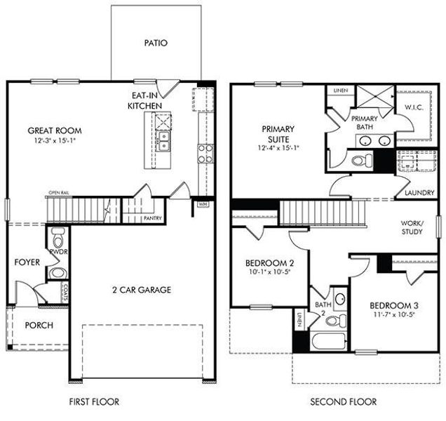 2D floor plan layout of this home in Hawthorne Station, College Park, GA (Image 3). 2D floor plan layout of this home in Hawthorne Station, College Park, GA (Image 3).