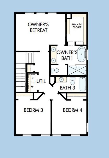 2D floor plan layout for the The Beasley II by David Weekley Homes in Celesta, Decatur, GA (Image 5).