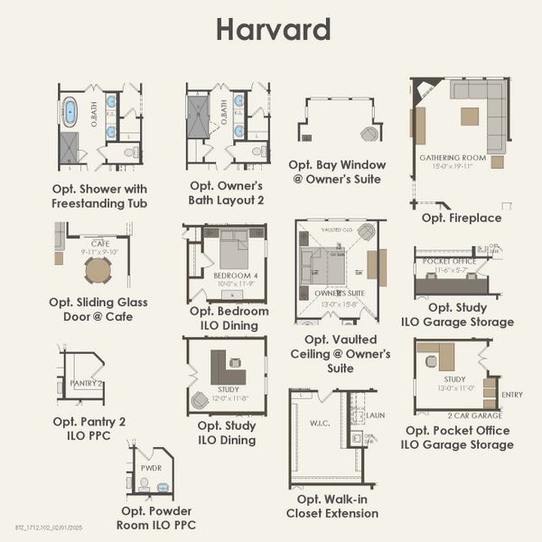 2D floor plan layout for the Harvard by Pulte Homes in Wellington, Fort Worth, TX (Image 7).
