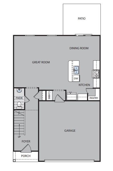 2D floor plan layout for the Beechwood by McGuinn Homes in South Welcome, Greenville, SC (Image 5).