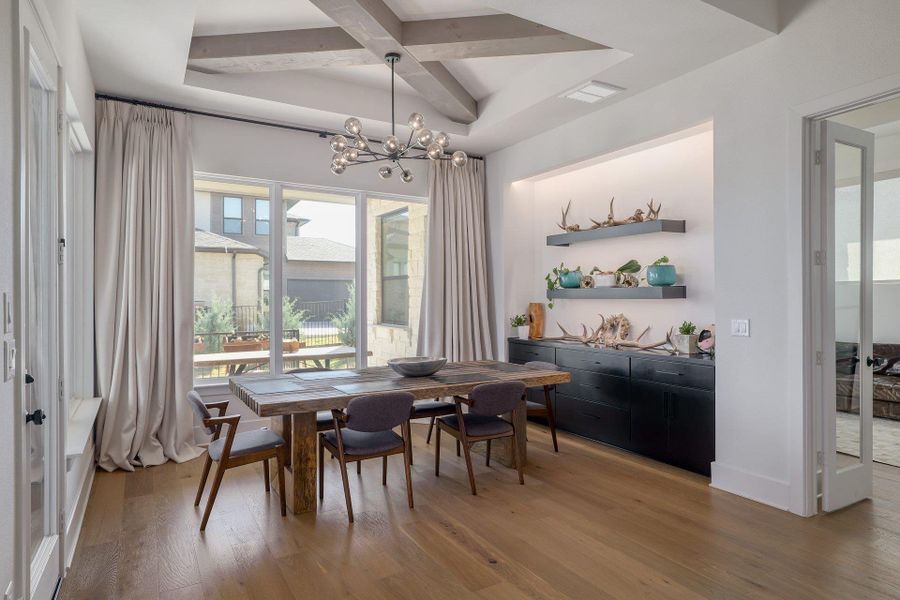 A built-in bar adds a sophisticated touch, perfect for entertaining and effortless hosting.