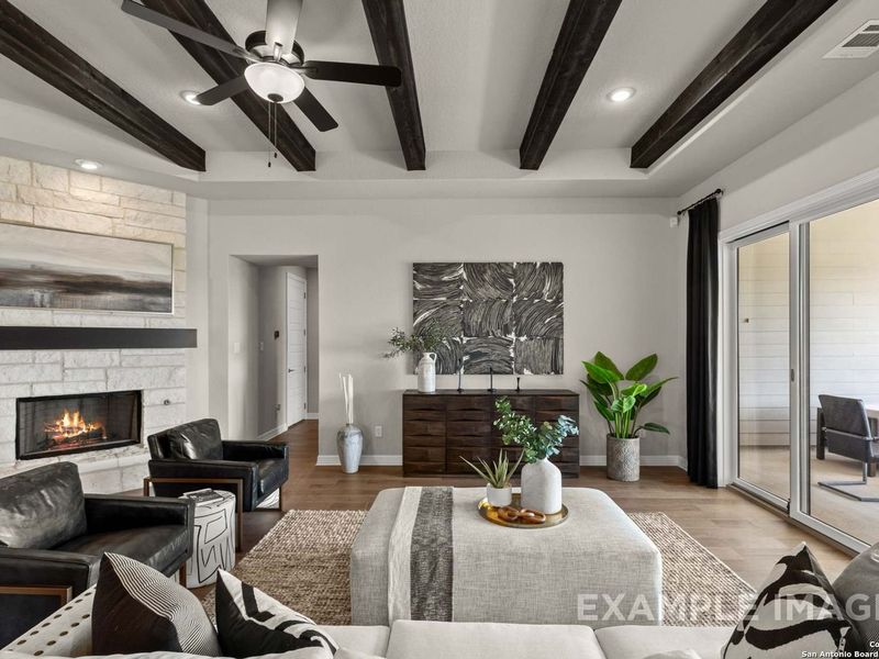 Furnished interior view inside a new home in Potranco Oaks, Castroville (Image 18).
