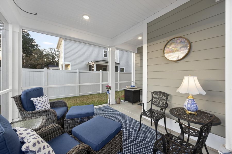 Exterior details and patio area of a home in Pineland Village, Summerville (Image 29).