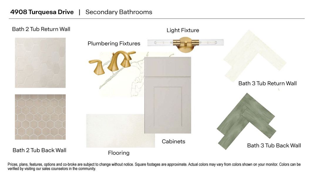 Sample of building materials used in homes in Sola Vista at West Cypress Hills, Spicewood (Image 9).