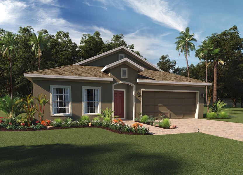 Representative exterior photo of a completed home built from the Kensington Flex by Risewell Homes in Park View at the Hills, Minneola, FL (Image 27).
