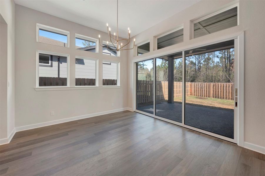 Another view of this spacious Dining area