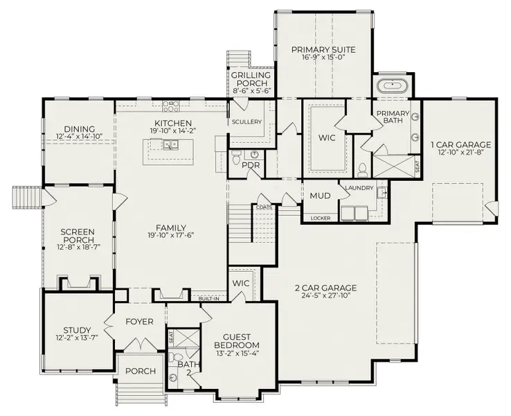2D floor plan layout of this home in Blanton's Grove, Wake Forest, NC (Image 2). 2D floor plan layout of this home in Blanton's Grove, Wake Forest, NC (Image 2).