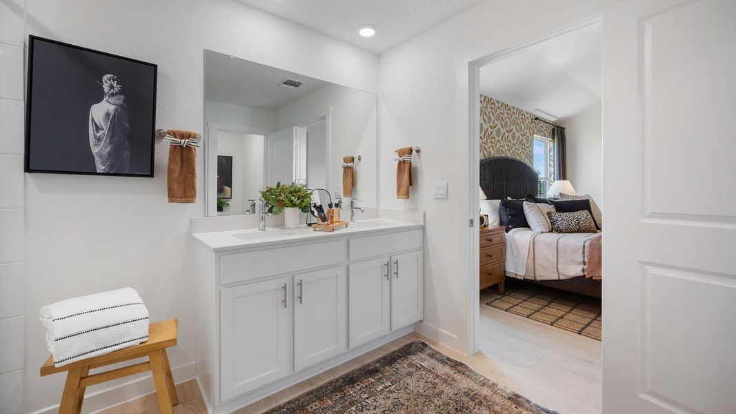 Furnished interior view inside a new home in Trails at Wildhorse, Austin (Image 12). Furnished interior view inside a new home in Trails at Wildhorse, Austin (Image 12).