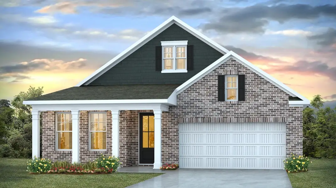 Representative exterior photo of a completed home built from the DARBY by D.R. Horton in Livingston Woods, Irmo, SC (Image 2). Representative exterior photo of a completed home built from the DARBY by D.R. Horton in Livingston Woods, Irmo, SC (Image 2).