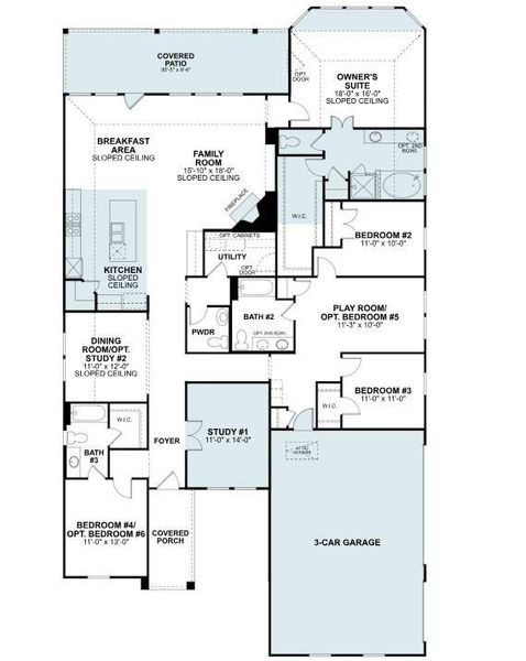 2D floor plan layout of this home in Sorella, Tomball, TX (Image 3).