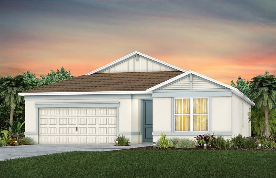 Exterior Design. Artistic rendering for this new construction home. Pictures are for illustrative purposes only. Elevations, colors and options may vary.