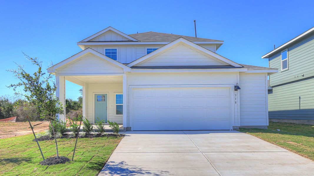 Representative exterior photo of a completed home built from the The Nicole by D.R. Horton in Paramount, Kyle, TX (Image 2). Representative exterior photo of a completed home built from the The Nicole by D.R. Horton in Paramount, Kyle, TX (Image 2).