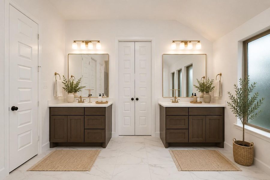 *VIRTUALLY STAGED* Primary Bathroom showcasing his/her sink