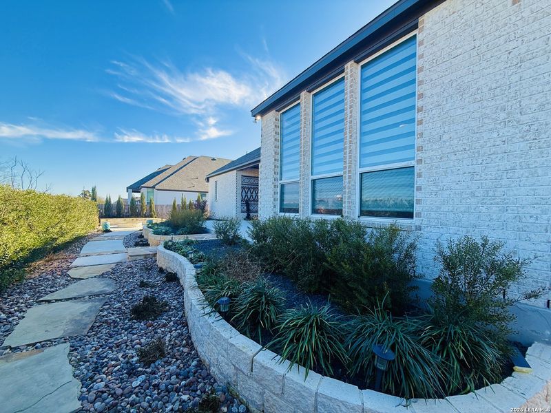 Exterior details and patio area of a home in Mesa Western, Cibolo (Image 29). Exterior details and patio area of a home in Mesa Western, Cibolo (Image 29).