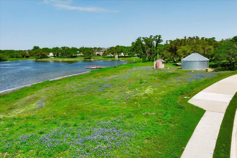 Large pond and walking trails.