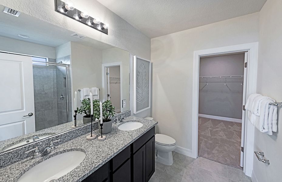 Owner's bathroom with dual sink vanity Owner's bathroom with dual sink vanity