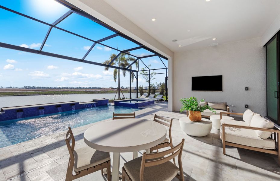 Covered lanai, the idea 55+ community home feature Covered lanai, the idea 55+ community home feature