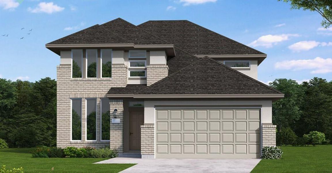Front exterior of a new home in , New Caney, TX, highlighting curb appeal (Image 1). Front exterior of a new home in , New Caney, TX, highlighting curb appeal (Image 1).