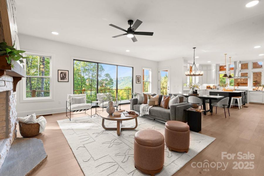 Furnished interior view inside a new home in , Cashiers (Image 10).