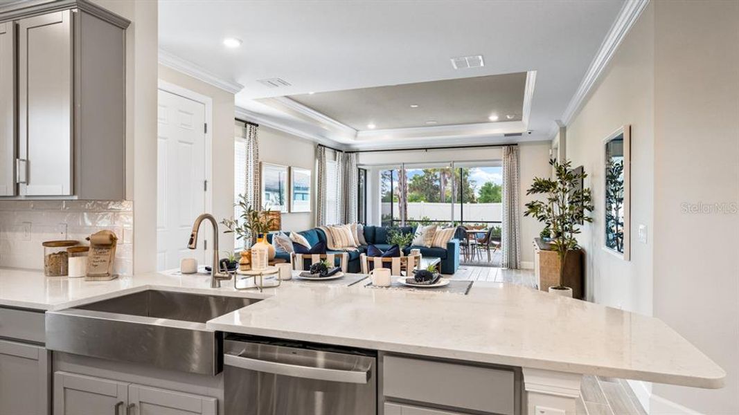 Furnished interior view inside a new home in Esplanade at Wiregrass Ranch, Wesley Chapel (Image 25).