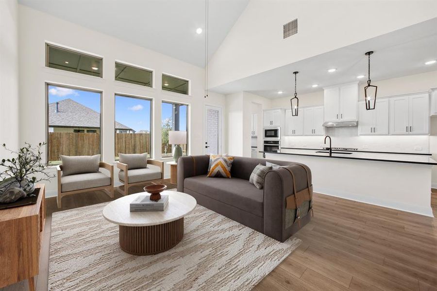 Furnished interior view inside a new home in Tavolo Park Cottages, Fort Worth (Image 11). Furnished interior view inside a new home in Tavolo Park Cottages, Fort Worth (Image 11).
