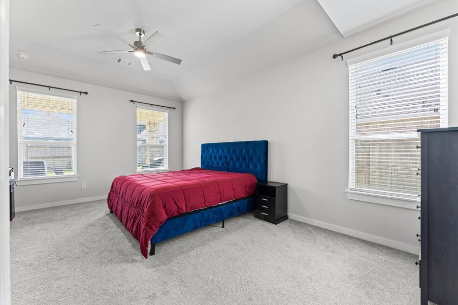 Primary bedroom easily fits king size furniture Primary bedroom easily fits king size furniture