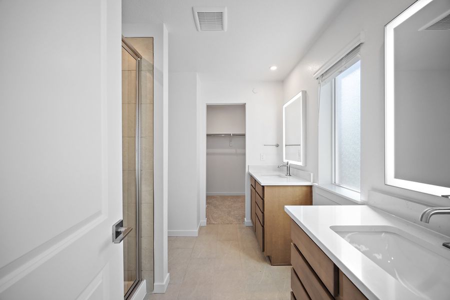 Furnished interior view inside a new home in Lyric at RidgeGate Townhomes, Lone Tree (Image 8).