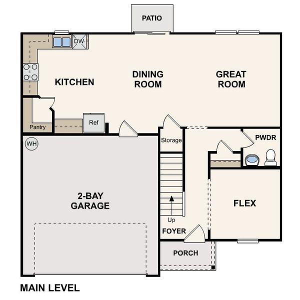 2D floor plan layout for the Essex by Century Complete in Linwood Acres, Linwood, NC (Image 3).