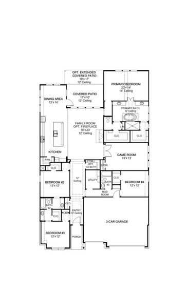 2D floor plan layout of this home in Easton Park, Austin, TX (Image 2). 2D floor plan layout of this home in Easton Park, Austin, TX (Image 2).