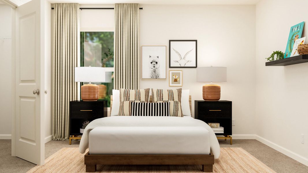 A bedroom with a bed and a lamp. A bedroom with a bed and a lamp.