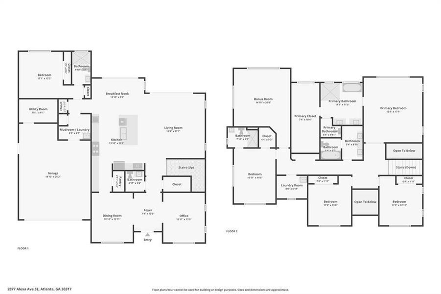 2D floor plan layout of this home in , Atlanta, GA (Image 5).