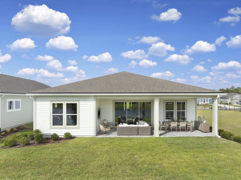 Representative exterior photo of a completed home built from the Lucia by Mattamy Homes in RiverTown - WaterSong, St. Johns, FL (Image 19). Representative exterior photo of a completed home built from the Lucia by Mattamy Homes in RiverTown - WaterSong, St. Johns, FL (Image 19).