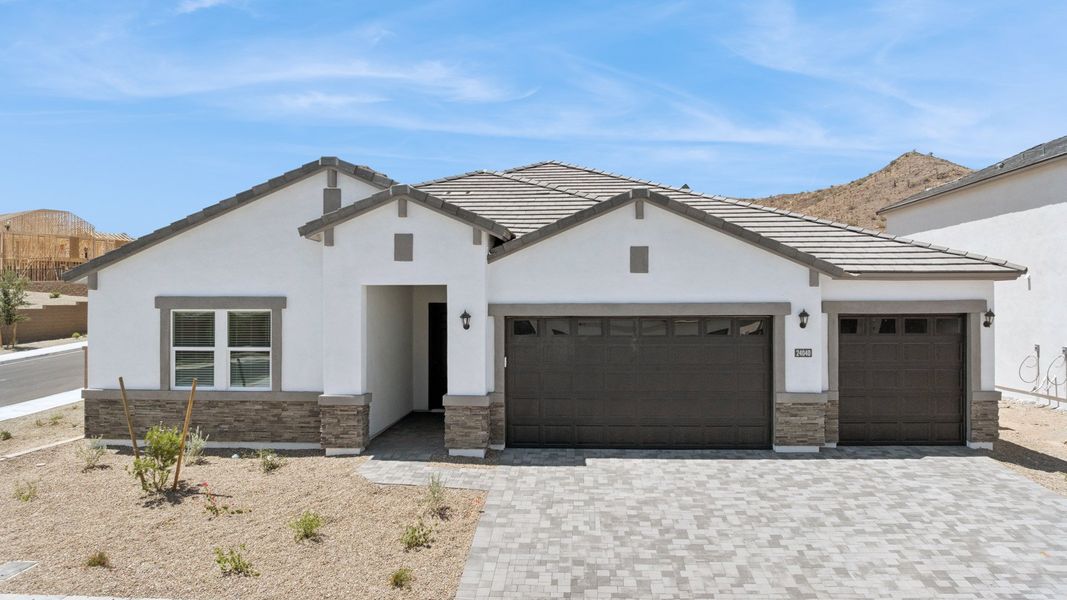 Representative exterior photo of a completed home built from the Willow by D.R. Horton in The Ridge at Stone Butte, Phoenix, AZ (Image 27). Representative exterior photo of a completed home built from the Willow by D.R. Horton in The Ridge at Stone Butte, Phoenix, AZ (Image 27).