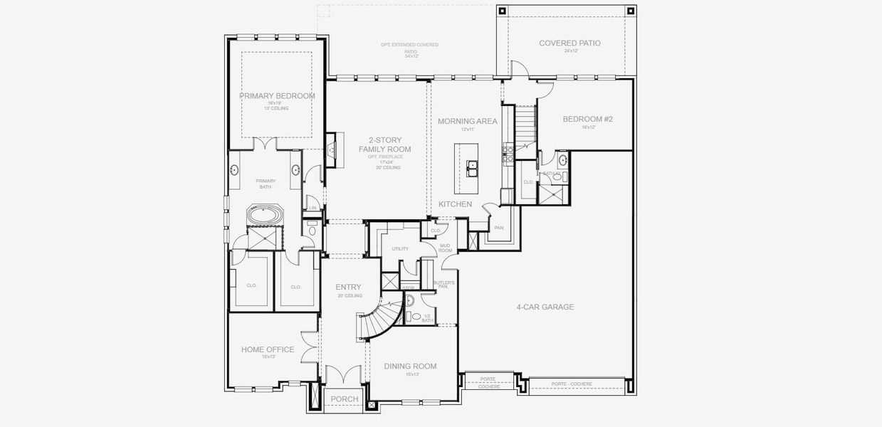 2D floor plan layout for the 4978W by Perry Homes in Jubilee 80', Hockley, TX (Image 3). 2D floor plan layout for the 4978W by Perry Homes in Jubilee 80', Hockley, TX (Image 3).