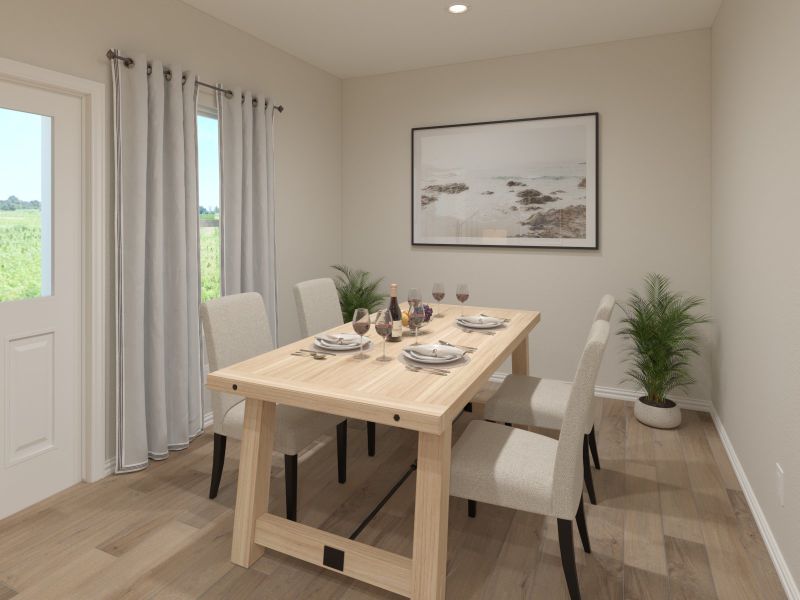Furnished interior view inside a new home in Cibolo Hills West - Spring Series, Fort Worth (Image 3). Furnished interior view inside a new home in Cibolo Hills West - Spring Series, Fort Worth (Image 3).
