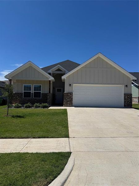 Front exterior of a new home in , Crowley, TX, highlighting curb appeal (Image 1). Front exterior of a new home in , Crowley, TX, highlighting curb appeal (Image 1).
