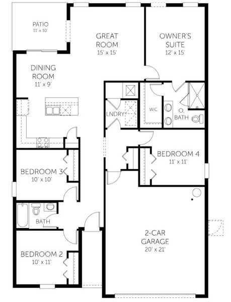 2D floor plan layout of this home in Lakewood Park, Deland, FL (Image 5).