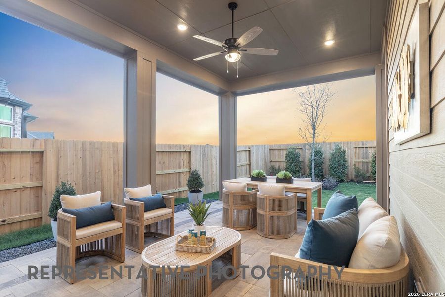 Exterior details and patio area of a home in Mayfair, New Braunfels (Image 22).