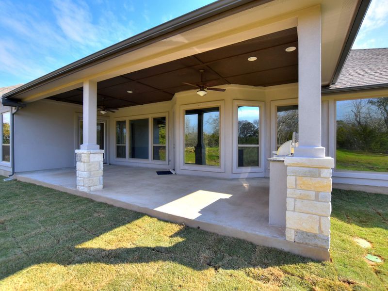 Representative exterior details of a home built from the San Simeon I by Giddens Homes in Clearwater Ranch, Liberty Hill (Image 124).