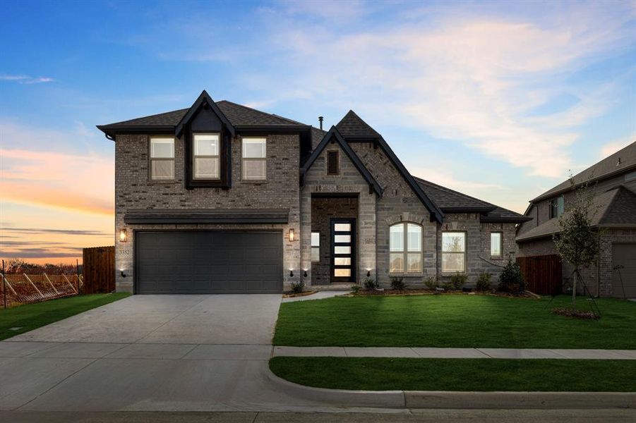 Front exterior of a new home in Ridge Ranch, Mesquite, TX, highlighting curb appeal (Image 25).