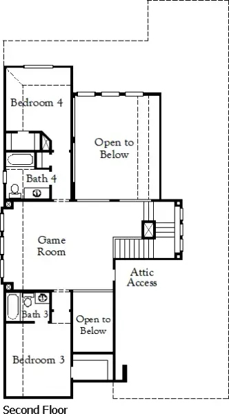 2D floor plan layout of this home in Dominion of Pleasant Valley, Wylie, TX (Image 6).