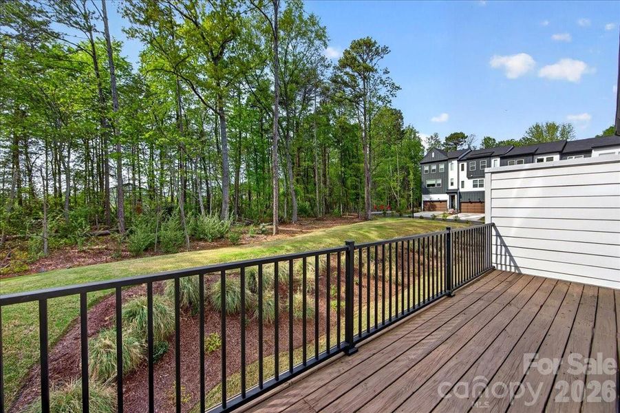 Private second floor Outdoor living with tree lined views