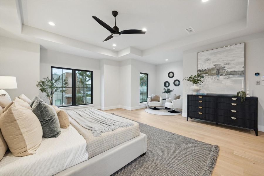 This spacious room has a separate sitting area and tons of natural light.