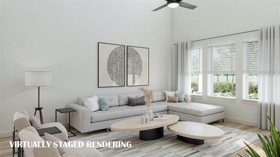 A family room large enough to host the entire family!  VIRTUALLY STAGED RENDERING