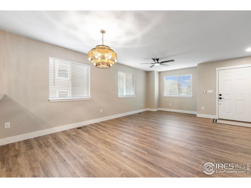 Lots of natural light and window blinds included