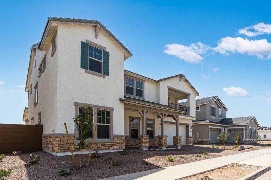 Representative exterior photo of a completed home built from the Denali by Taylor Morrison in Ellsworth Ranch Voyage Collection, Queen Creek, AZ (Image 28).