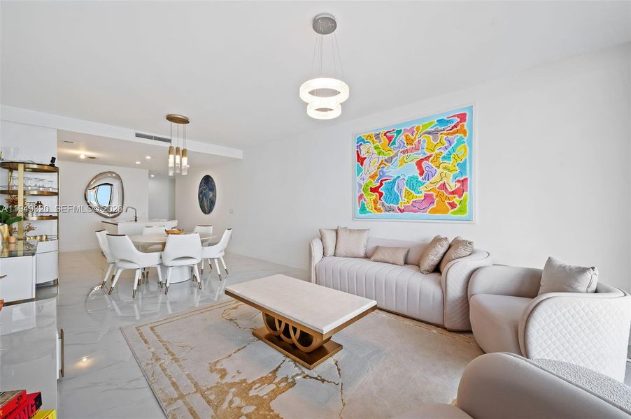Furnished interior view inside a new home in , Miami (Image 9).